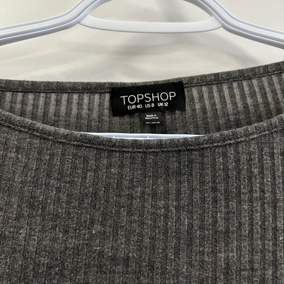 Top shop Gray Ribbed top - Picture 2 of 2